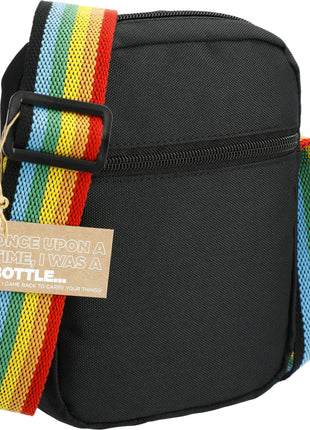 Rainbow RPET Crossbody Tote - Black | PromoEO