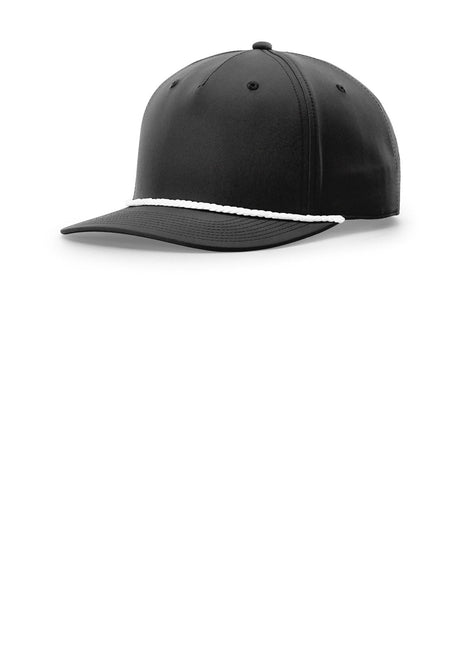 Richardson 5-Panel Classic Rope Cap 258 - Black/ White | Richardson