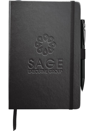 FSC® Mix 5.5" x 8.5" Nova Bound Journal - Black | PromoEO