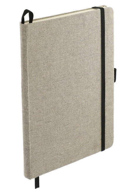 5.5" x 8.5" FSC® Mix Recycled Cotton Bound Journal - Natural | PromoEO