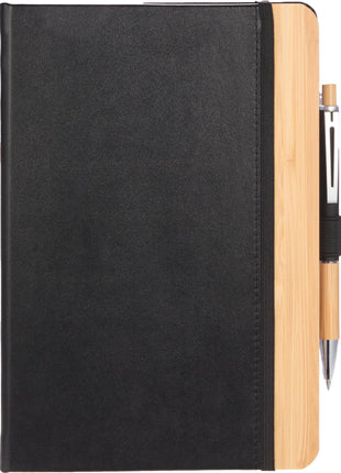 5.5â x 8.5â FSC® Recycled Kia Bamboo Journal - Black | PromoEO