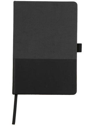 5.5"Â x 8.5" FSC® Recycled Ribbed Bound Journal - Black | PromoEO