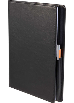 7" x 10" FSC® Recycled Morano Refillable Journal - Black | PromoEO