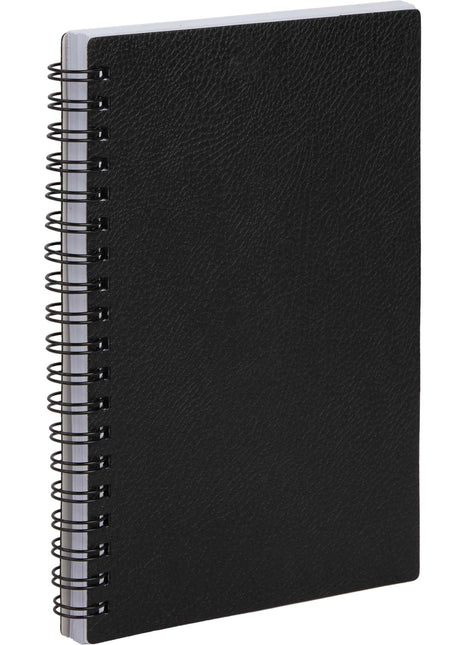 5â x 7â FSC ® Recycled Pebble Grain Spiral Journal - Black | PromoEO