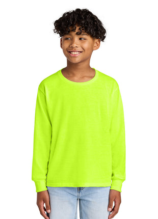Jerzees® Youth Dri-Power® 50/50 Cotton/Poly Long Sleeve 29BL - Safety Green | Jerzees