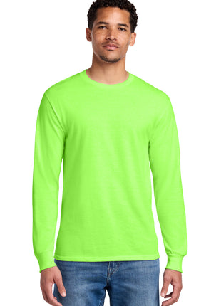 Jerzees® - Dri-Power® 50/50 Cotton/Poly Long Sleeve T-Shirt.  29LS - Neon Green | Jerzees