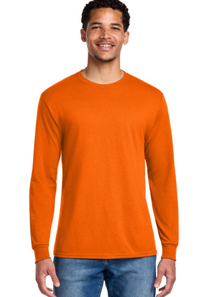 Jerzees® - Dri-Power® 50/50 Cotton/Poly Long Sleeve T-Shirt.  29LS - Safety Orange | Jerzees