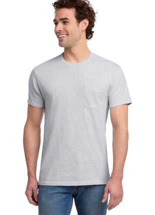 Jerzees® -  Dri-Power® 50/50 Cotton/Poly Pocket T-Shirt.  29MP - Ash | Jerzees