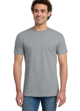 Jerzees® -  Dri-Power® 50/50 Cotton/Poly Pocket T-Shirt.  29MP - Athletic Heather | Jerzees