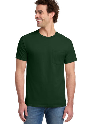Jerzees® -  Dri-Power® 50/50 Cotton/Poly Pocket T-Shirt.  29MP - Forest Green | Jerzees