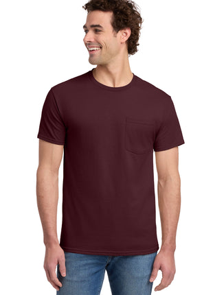 Jerzees® -  Dri-Power® 50/50 Cotton/Poly Pocket T-Shirt.  29MP - Maroon | Jerzees