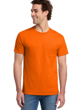 Jerzees® -  Dri-Power® 50/50 Cotton/Poly Pocket T-Shirt.  29MP - Safety Orange | Jerzees