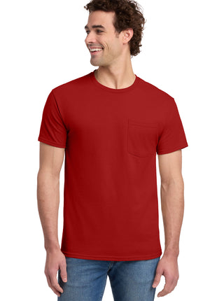 Jerzees® -  Dri-Power® 50/50 Cotton/Poly Pocket T-Shirt.  29MP - True Red | Jerzees
