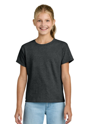 Gildan® Youth Light Cotton Tee 3000B - Heather Dark Grey | Gildan