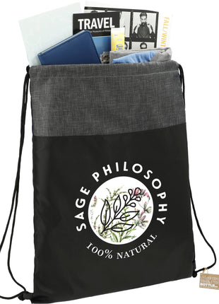 Ash Recycled Drawstring Bag - Black | PromoEO