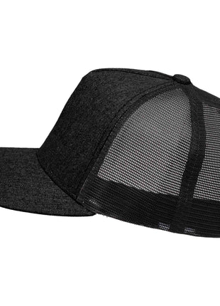Recycled Cotton Canvas 5 Panel Mesh Back Ballcap - Olive | Elevate