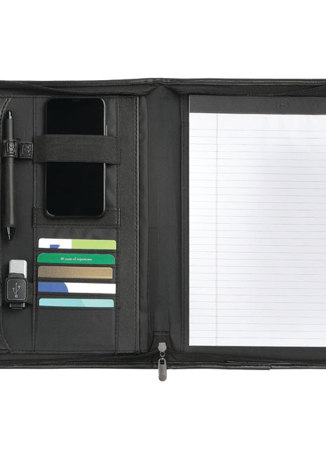 FSC® Mix Burke Zippered Padfolio - Black | Burke