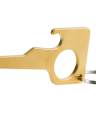 No Contact Keychain Bottle Opener - Brass