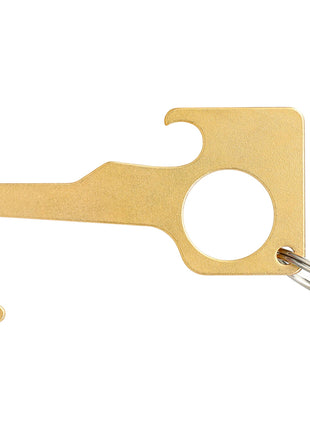 No Contact Keychain Bottle Opener - Brass - Brass | PromoEO