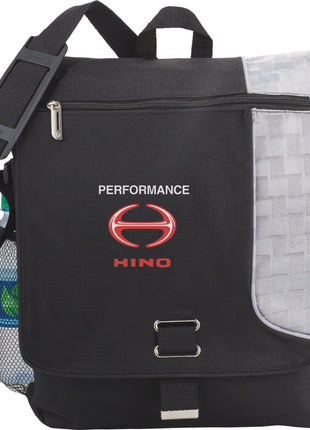 Gridlock Vertical 15" Computer Messenger Bag - Black | PromoEO