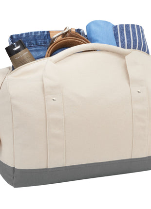 Belair 17" Cotton Canvas Duffel - Gray | PromoEO