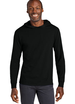 Jerzees Classics™ Unisex Cotton Long Sleeve Hooded T-Shirt 363LH - Black Ink | Jerzees