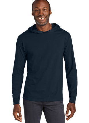 Jerzees Classics™ Unisex Cotton Long Sleeve Hooded T-Shirt 363LH - J. Navy | Jerzees