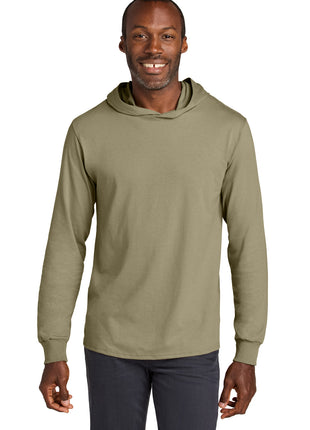 Jerzees Classics™ Unisex Cotton Long Sleeve Hooded T-Shirt 363LH - Khaki | Jerzees