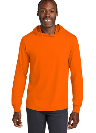 Jerzees Classics™ Unisex Cotton Long Sleeve Hooded T-Shirt 363LH - Safety Orange | Jerzees