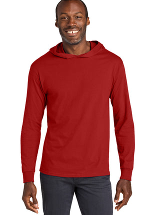 Jerzees Classics™ Unisex Cotton Long Sleeve Hooded T-Shirt 363LH - True Red | Jerzees