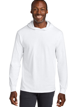 Jerzees Classics™ Unisex Cotton Long Sleeve Hooded T-Shirt 363LH - White | Jerzees