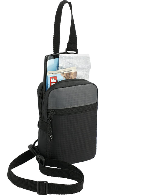 NBN Trailhead Recycled Crossbody Pouch - Black | PromoEO