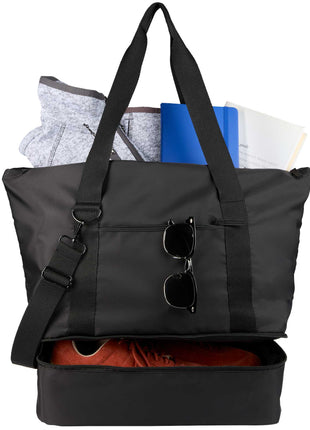 Daybreak Recycled Travel Tote - Black | PromoEO