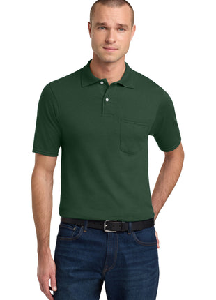 Jerzees® Dri-Power® Pocket Sport Shirt. 436MP - Forest Green | Jerzees