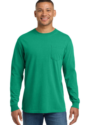 COMFORT COLORS ® Heavyweight Ring Spun Long Sleeve Pocket Tee. 4410 - Island Green | Comfort Colors