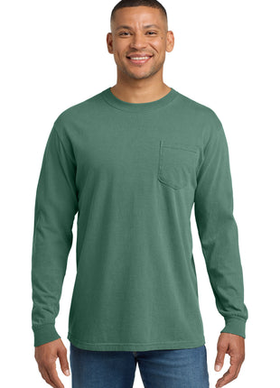 COMFORT COLORS ® Heavyweight Ring Spun Long Sleeve Pocket Tee. 4410 - Light Green | Comfort Colors