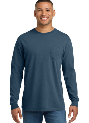 COMFORT COLORS ® Heavyweight Ring Spun Long Sleeve Pocket Tee. 4410 - Midnight | Comfort Colors