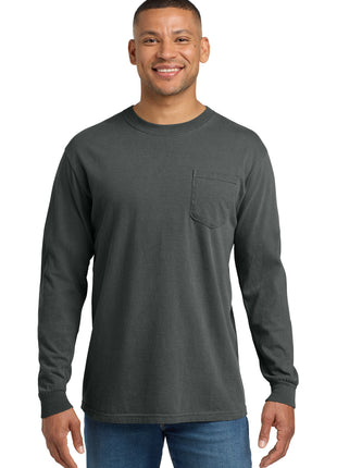 COMFORT COLORS ® Heavyweight Ring Spun Long Sleeve Pocket Tee. 4410 - Pepper | Comfort Colors