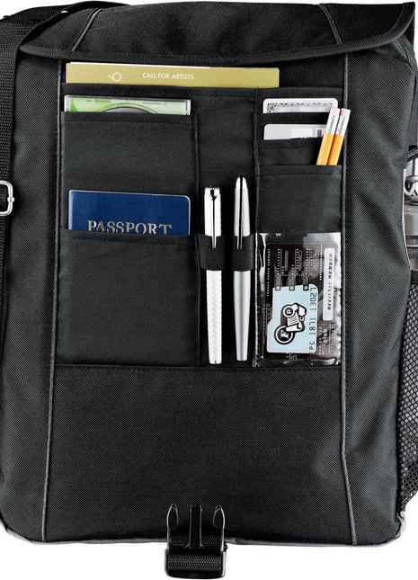 Verona Vertical 15" Computer Briefcase - Black | PromoEO