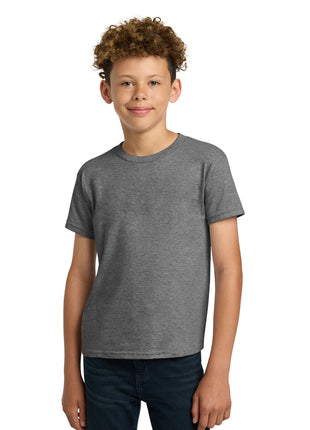 Gildan® - Youth  Heavy Cotton™ 100% Cotton T-Shirt.  5000B - Graphite Heather | Gildan