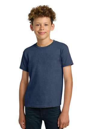 Gildan® - Youth  Heavy Cotton™ 100% Cotton T-Shirt.  5000B - Heather Navy | Gildan