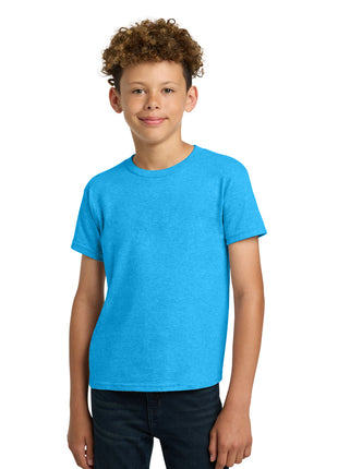 Gildan® - Youth  Heavy Cotton™ 100% Cotton T-Shirt.  5000B - Heather Sapphire | Gildan
