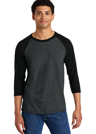 Jerzees® Unisex Premium Blend Combed Ring Spun 3/4-Sleeve Raglan 560R - Black Ink Heather/ Black Ink | Jerzees