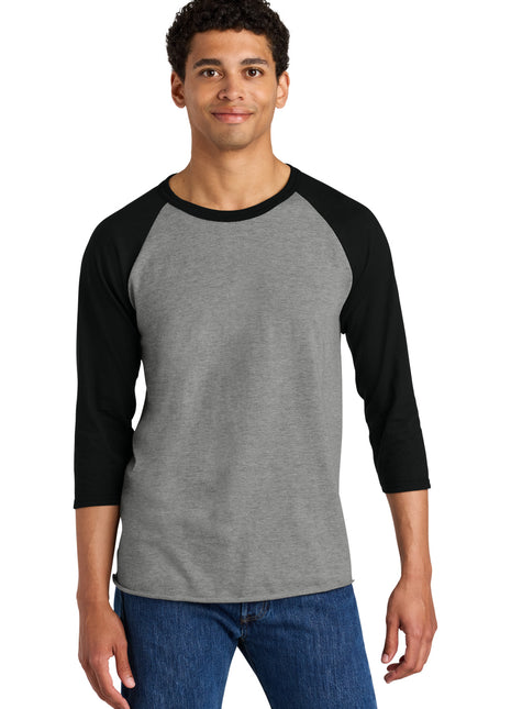 Jerzees® Unisex Premium Blend Combed Ring Spun 3/4-Sleeve Raglan 560R - Oxford/ Black Ink | Jerzees
