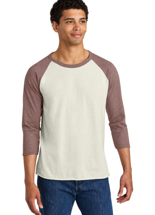 Jerzees® Unisex Premium Blend Combed Ring Spun 3/4-Sleeve Raglan 560R - Sweet Cream Heather/ Heather Mauve | Jerzees