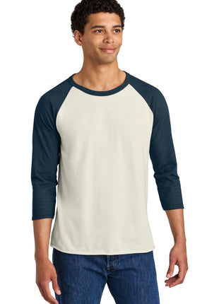 Jerzees® Unisex Premium Blend Combed Ring Spun 3/4-Sleeve Raglan 560R - Sweet Cream Heather/ Indigo Heather | Jerzees