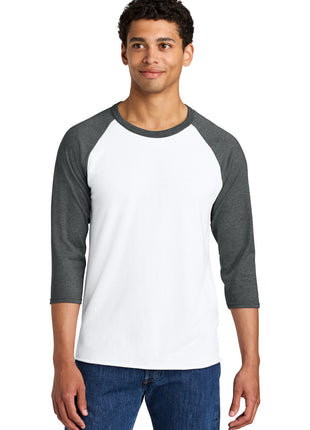 Jerzees® Unisex Premium Blend Combed Ring Spun 3/4-Sleeve Raglan 560R - White/ Charcoal Heather | Jerzees