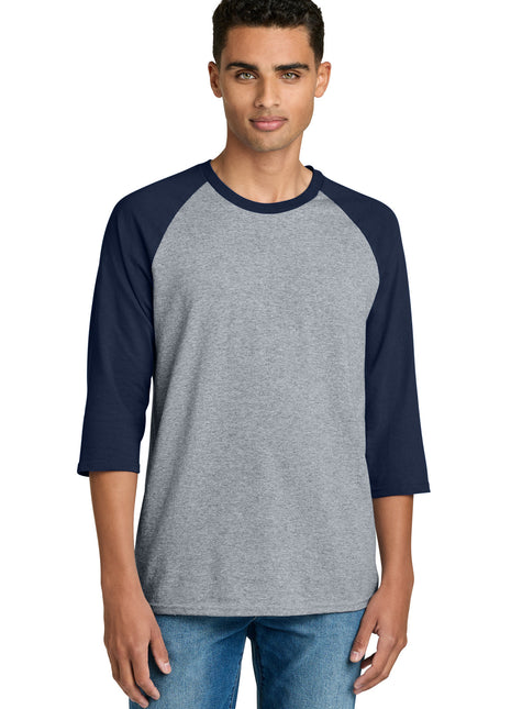 Gildan® Heavy Cotton™ 3/4-Sleeve Raglan T-Shirt. 5700 - Sport Grey Trim Navy | Gildan