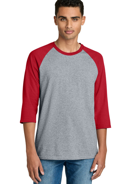 Gildan® Heavy Cotton™ 3/4-Sleeve Raglan T-Shirt. 5700 - Sport Grey Trim Red | Gildan