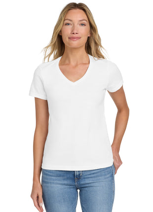 Gildan Softstyle® Women's Fit V-Neck T-Shirt. 64V00L - White | Gildan